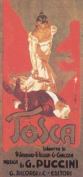 Composer Puccini's opera poster, La Tosca