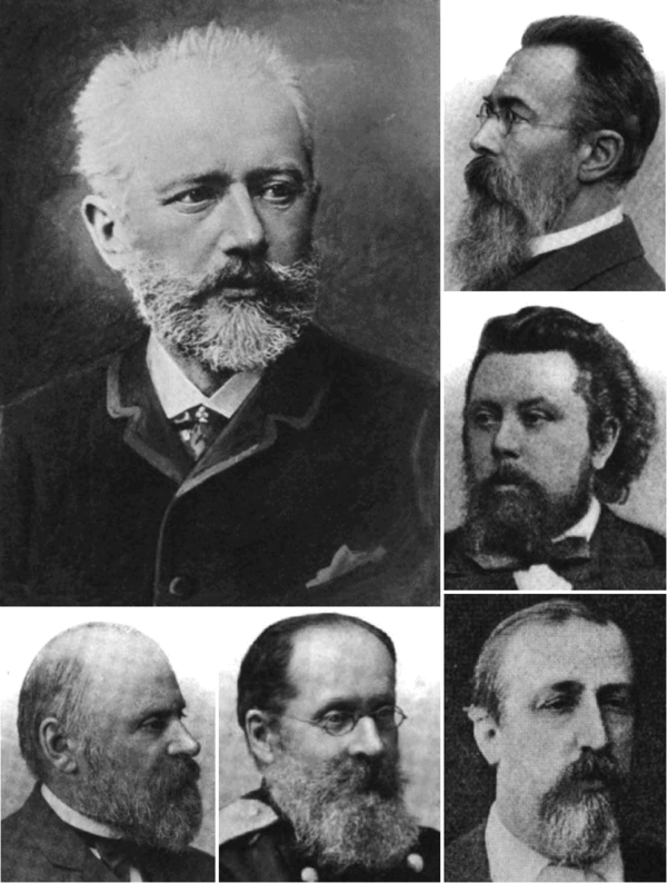 Photo of Tchaikovsky as well as other composer's in the Belyayev Circle
